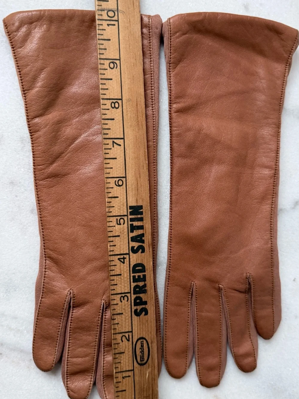 Classic Brown genuine Leather Long Gloves